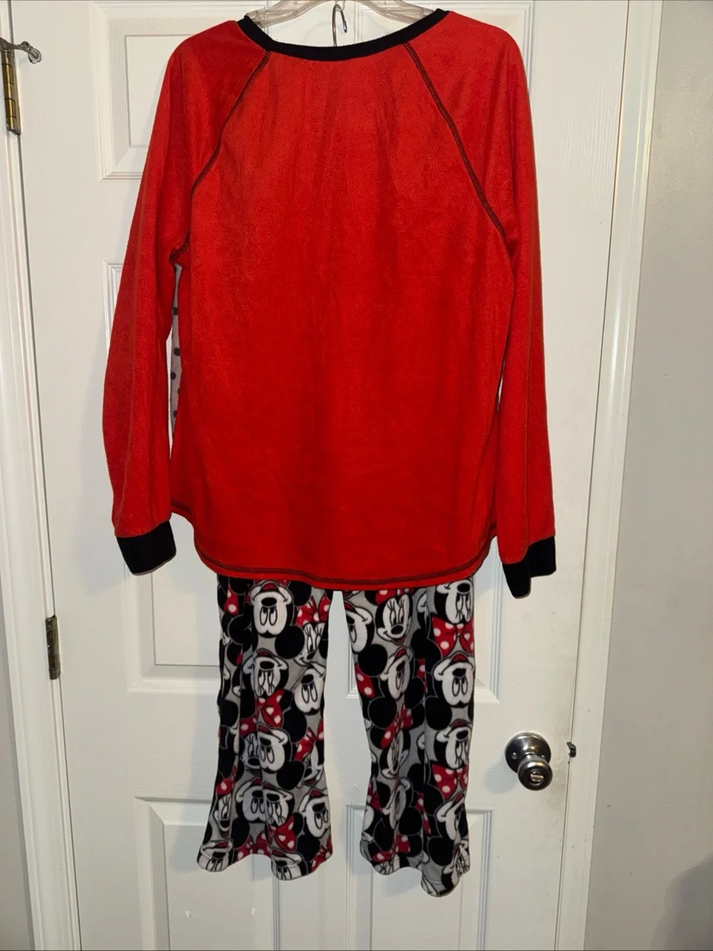 Disney Minnie & Mickey Polka Dot Red Raglan Pajama Set - Picture 6 of 6
